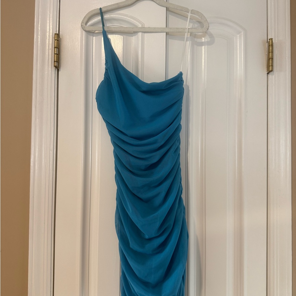 NWT Princess Polly One Shoulder Teal Dress